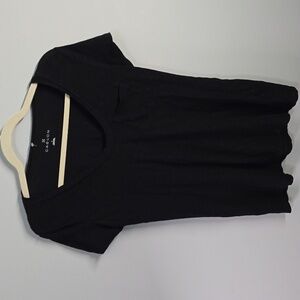 Caslon Black Scoop Neck Short Sleeve Pocket Tee Womems Size Small Sheer